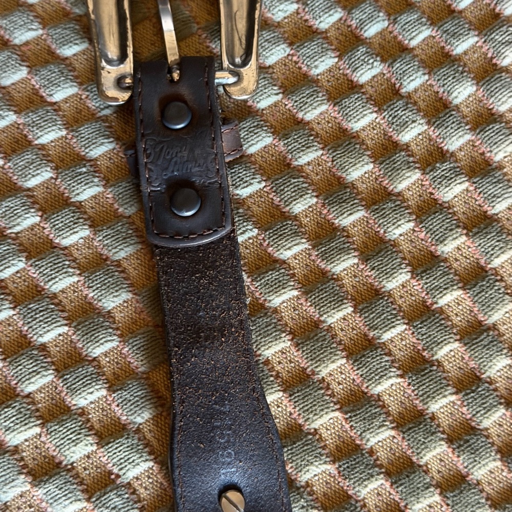 Vtg Tony Lama Leather Concho Bone Bead Western Brown Leather Womens Belt 28" - Picture 14 of 16
